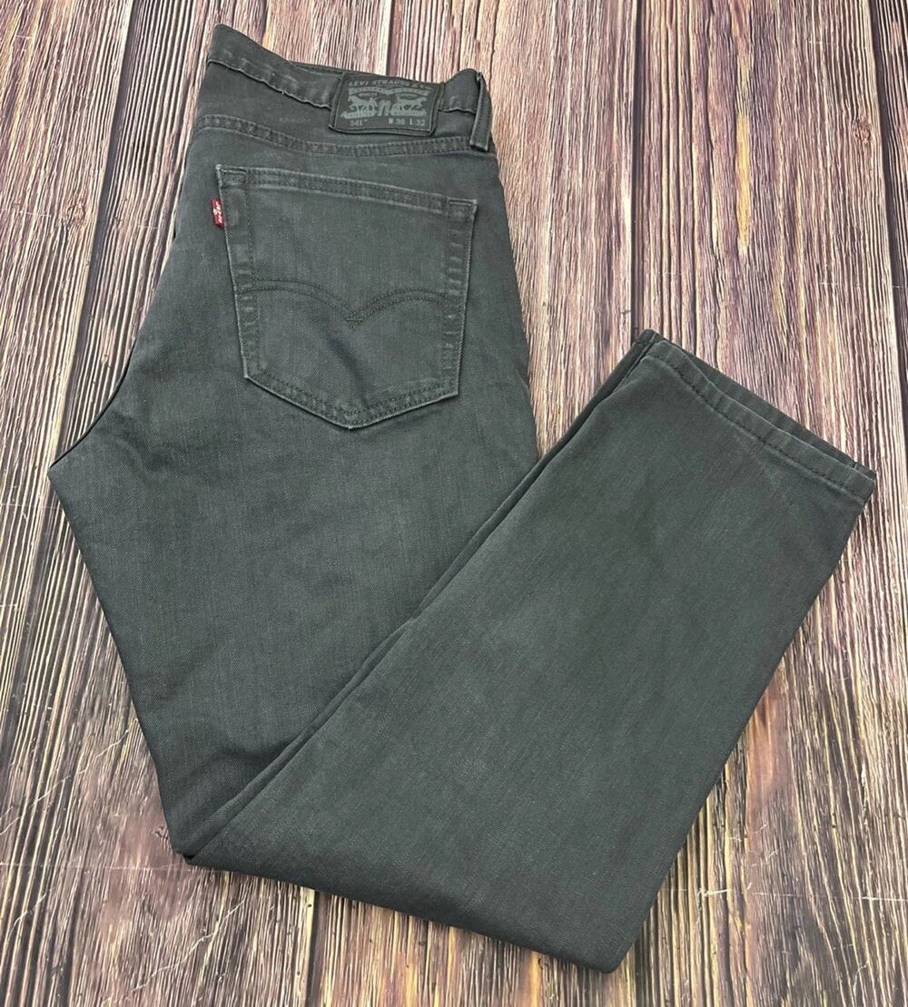 Levi's 541 Athletic Fit Gray Jeans Mens Size 36x32 (Measures 36x31)